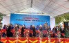Các đại biểu thực hiện nghi thức khởi công cầu Thanh Bình, thành phố Điện Biên Phủ
